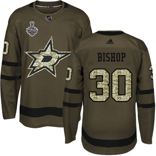 Adidas Dallas Stars #30 Ben Bishop Green Salute to...