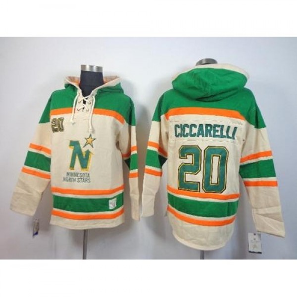 Dallas Stars #20 Dino Ciccarelli Cream Sawyer Hood...