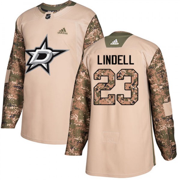 Adidas Dallas Stars #23 Esa Lindell Camo Authentic...