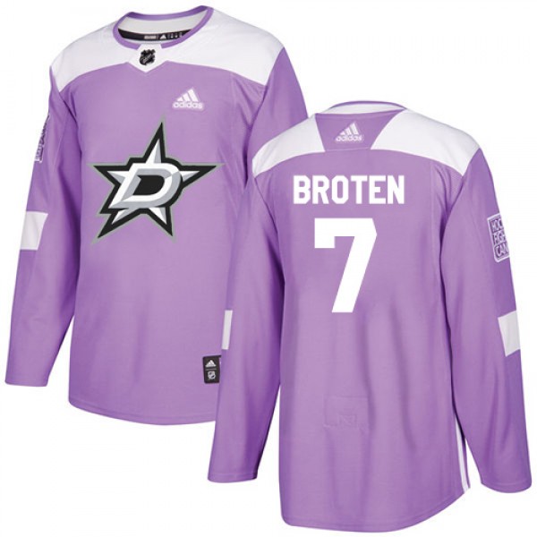 Adidas Dallas Stars #7 Neal Broten Purple Authenti...