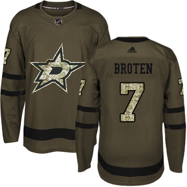 Adidas Dallas Stars #7 Neal Broten Green Salute to...