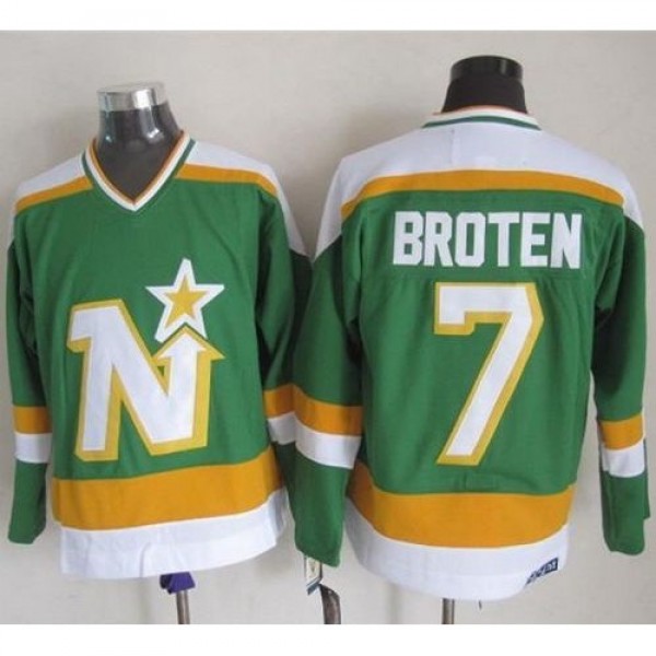 Dallas Stars #7 Neal Broten Stitched Green CCM Thr...
