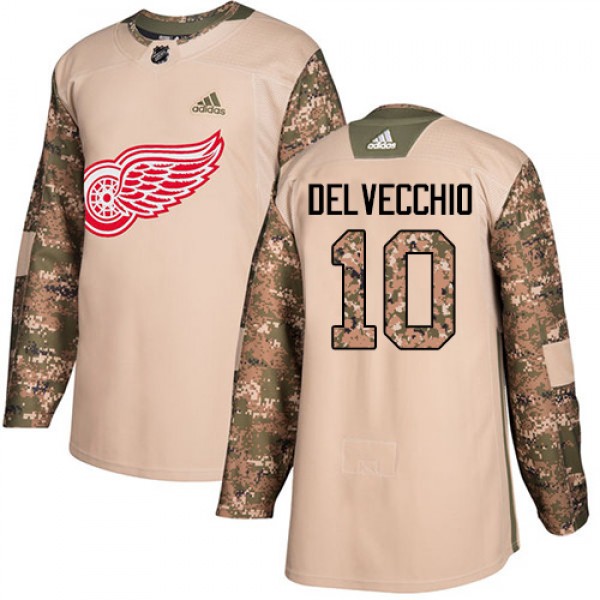 Adidas Detroit Red Wings #10 Alex Delvecchio Camo ...