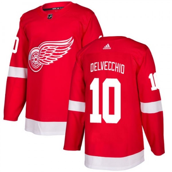 Adidas Detroit Red Wings #10 Alex Delvecchio Red H...