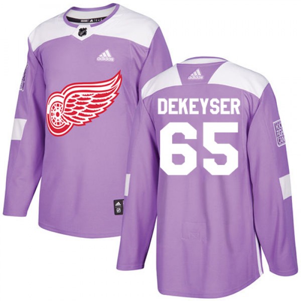 Adidas Detroit Red Wings #65 Danny DeKeyser Purple...