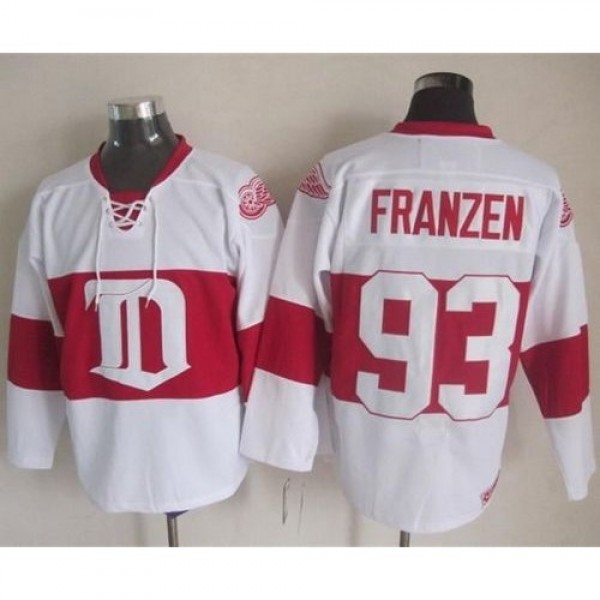 Detroit Red Wings #93 Johan Franzen White Winter C...
