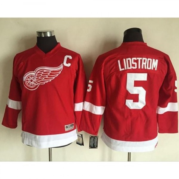 Detroit Red Wings #5 Nicklas Lidstrom Red CCM Thro...