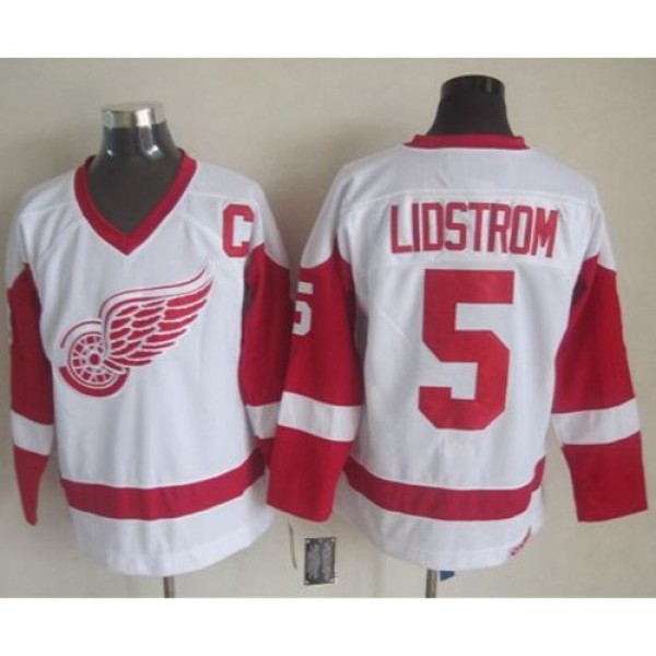 Detroit Red Wings #5 Nicklas Lidstrom White CCM Th...