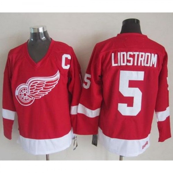 Detroit Red Wings #5 Nicklas Lidstrom Red CCM Thro...