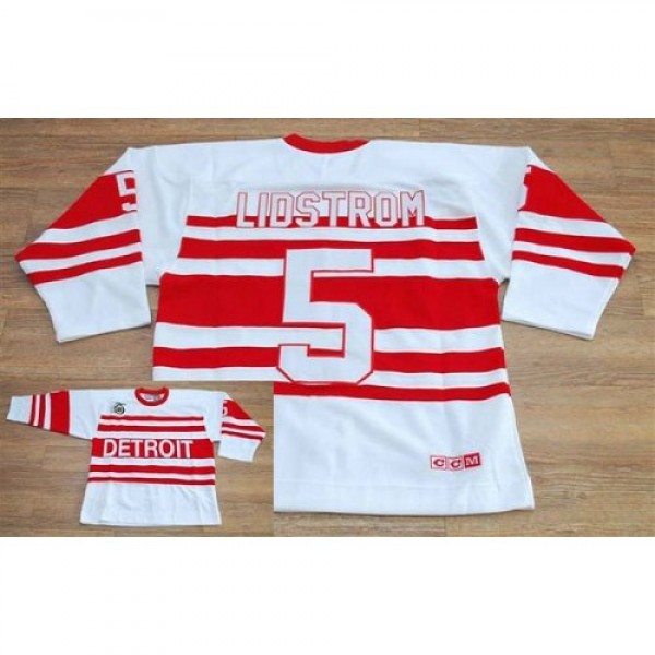 Detroit Red Wings #5 Nicklas Lidstrom White CCM Th...