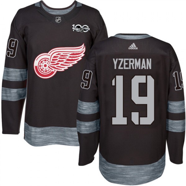 Adidas Detroit Red Wings #19 Steve Yzerman Black 1...