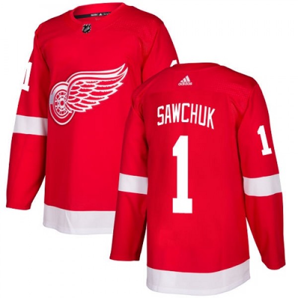 Adidas Detroit Red Wings #1 Terry Sawchuk Red Home...