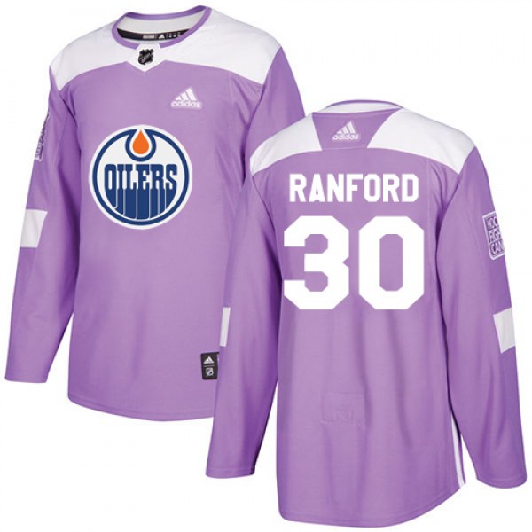 Adidas Edmonton Oilers #30 Bill Ranford Purple Aut...