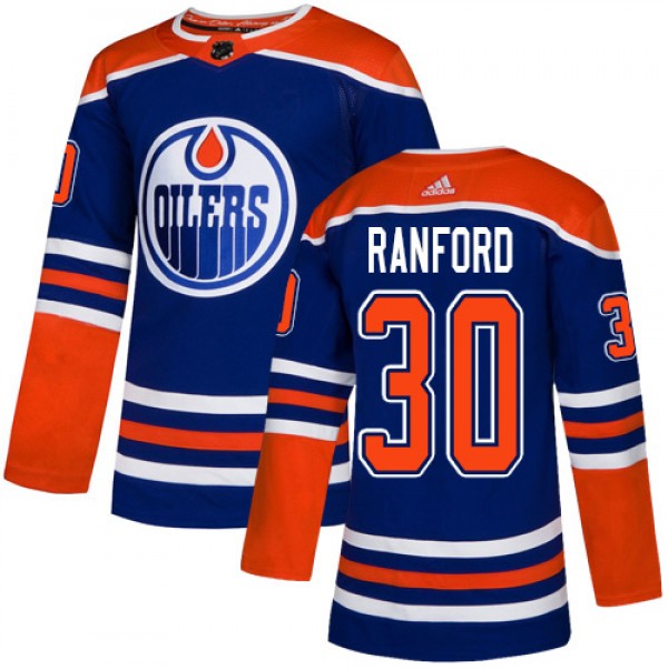 Adidas Edmonton Oilers #30 Bill Ranford Royal Blue...