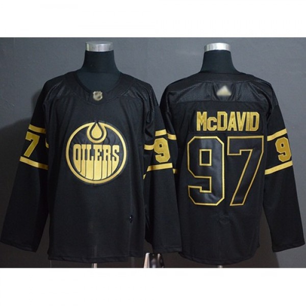 Adidas Edmonton Oilers #97 Connor McDavid Black/Go...