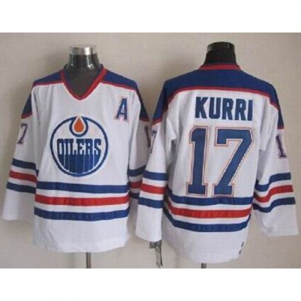 Edmonton Oilers #17 Jari Kurri White CCM Throwback...