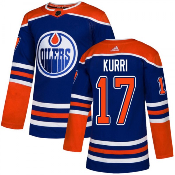 Adidas Edmonton Oilers #17 Jari Kurri Royal Blue A...