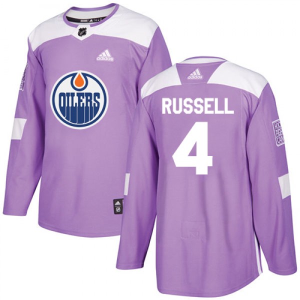 Adidas Edmonton Oilers #4 Kris Russell Purple Auth...