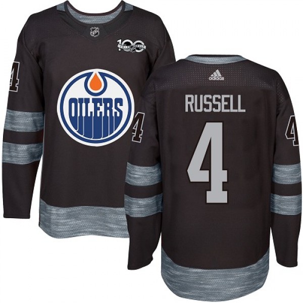 Adidas Edmonton Oilers #4 Kris Russell Black 1917-...