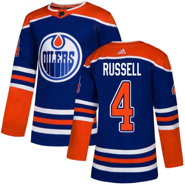 Adidas Edmonton Oilers #4 Kris Russell Royal Blue ...
