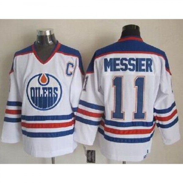 Edmonton Oilers #11 Mark Messier White CCM Throwba...