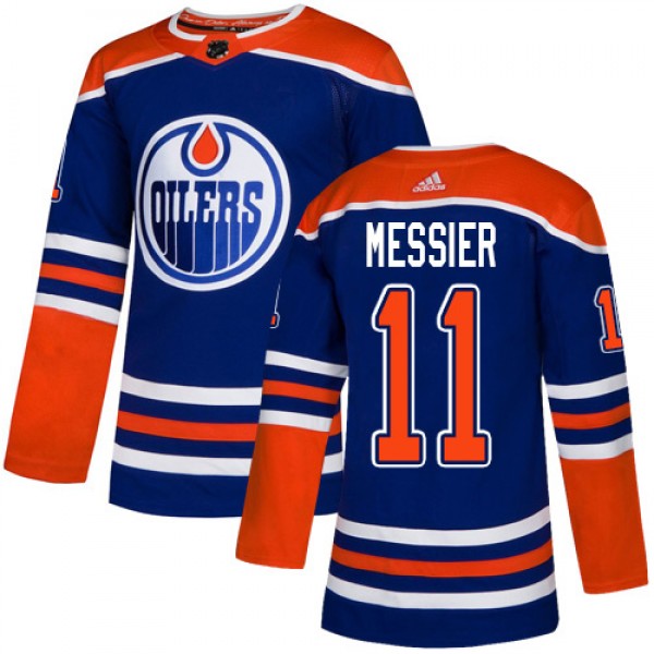 Adidas Edmonton Oilers #11 Mark Messier Royal Blue...