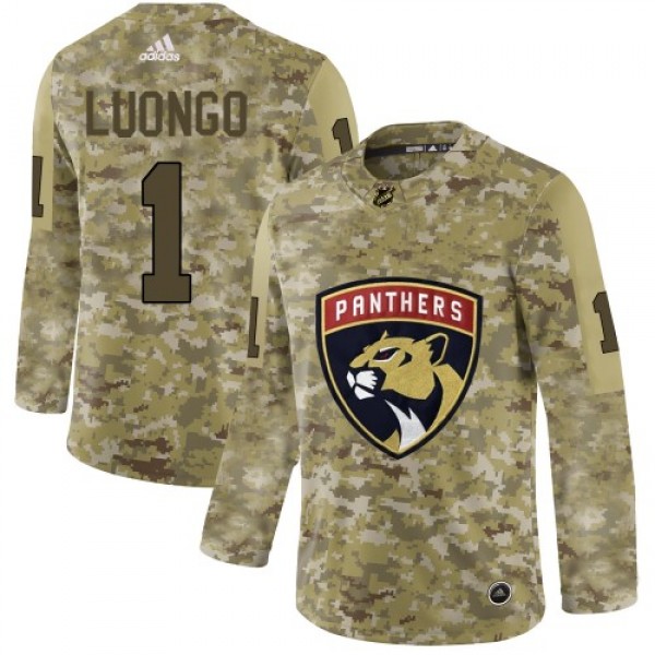 Adidas Florida Panthers #1 Roberto Luongo Camo Aut...
