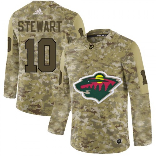 Adidas Minnesota Wild #10 Cam Stewart Camo Authent...