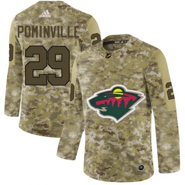 Adidas Minnesota Wild #29 Jason Pominville Camo Au...