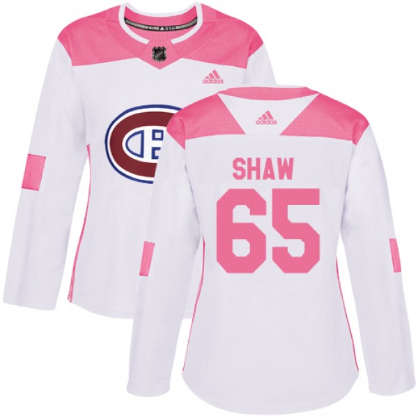 Adidas Montreal Canadiens #65 Andrew Shaw White/Pi...