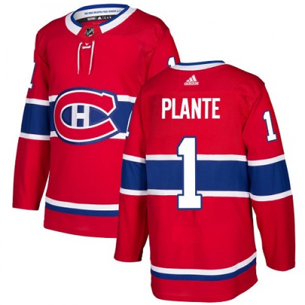 Adidas Montreal Canadiens #1 Jacques Plante Red Ho...
