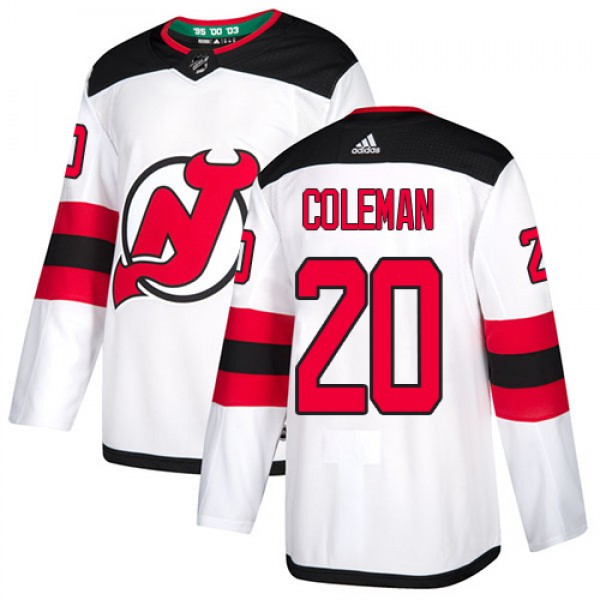 Adidas New Jersey Devils #20 Blake Coleman White R...