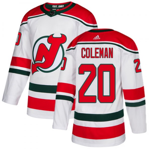 Adidas New Jersey Devils #20 Blake Coleman White A...