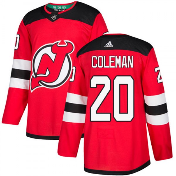 Adidas New Jersey Devils #20 Blake Coleman Red Hom...