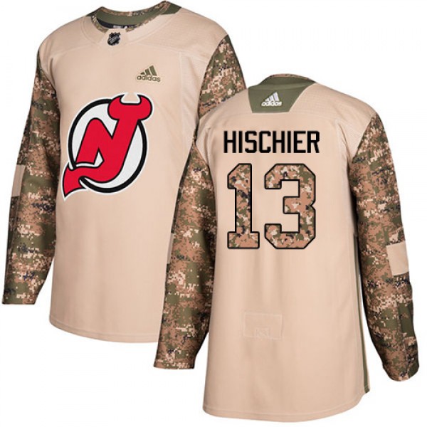 Adidas New Jersey Devils #13 Nico Hischier Camo Au...