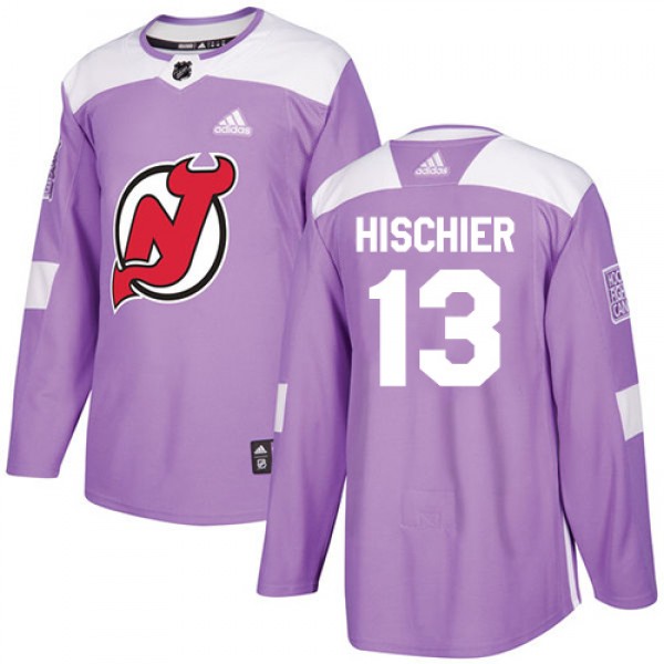 Adidas New Jersey Devils #13 Nico Hischier Purple ...