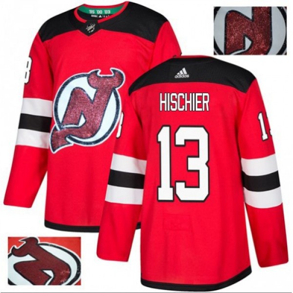 Adidas New Jersey Devils #13 Nico Hischier Red Hom...