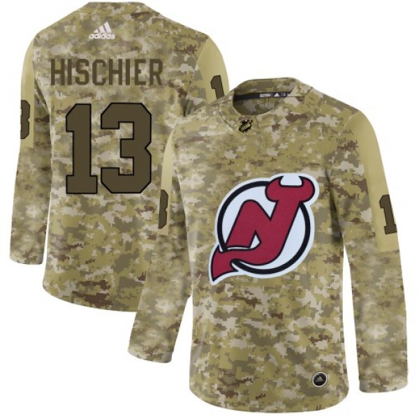 Adidas New Jersey Devils #13 Nico Hischier Camo Au...