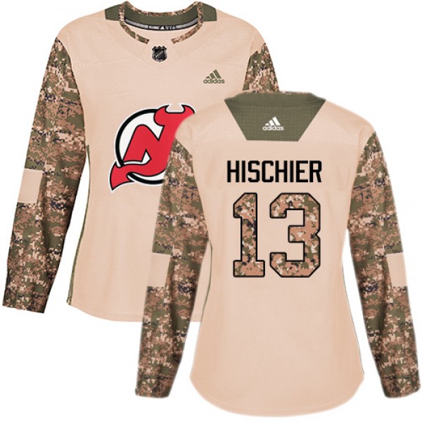 Adidas New Jersey Devils #13 Nico Hischier Camo Au...