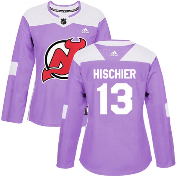 Adidas New Jersey Devils #13 Nico Hischier Purple ...