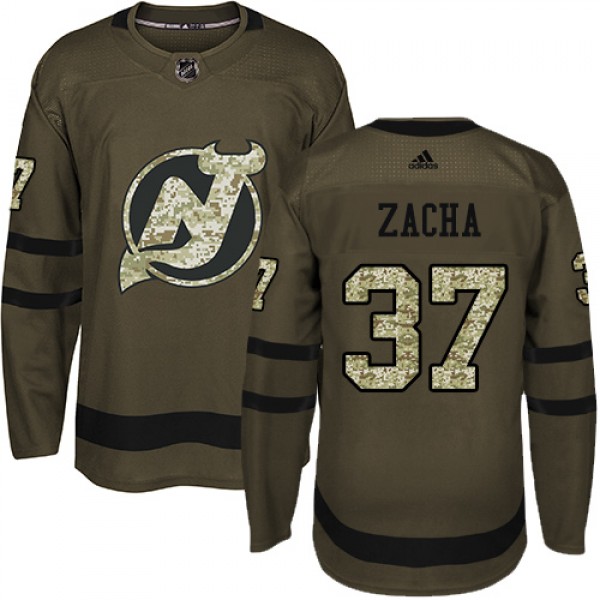 Adidas New Jersey Devils #37 Pavel Zacha Green Sal...