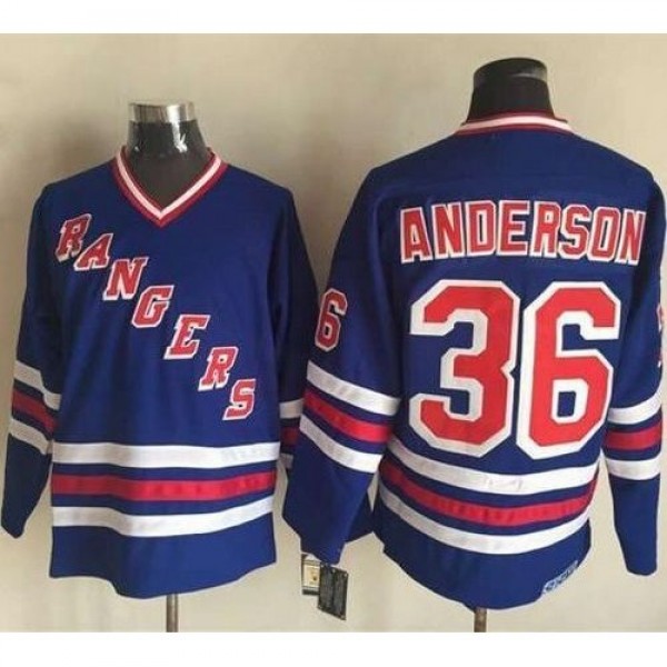 New York Rangers #36 Glenn Anderson Blue CCM Heroe...