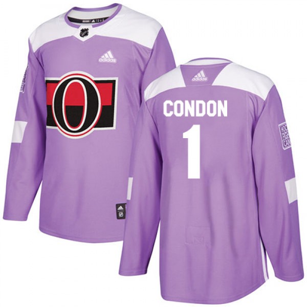 Adidas Ottawa Senators #1 Mike Condon Purple Authe...