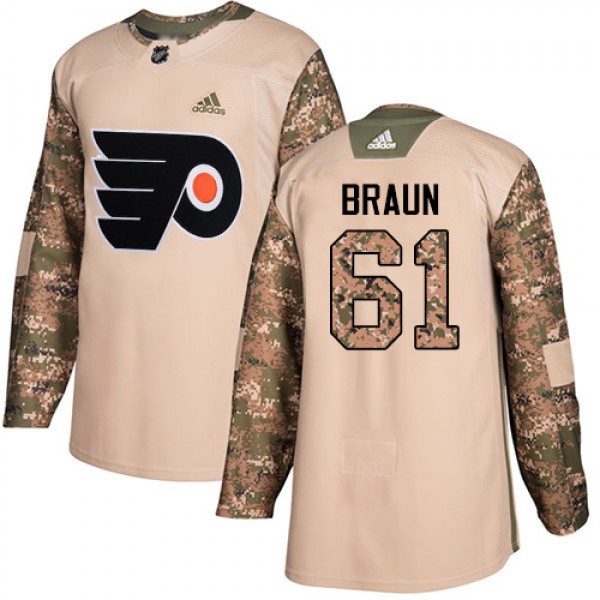 Adidas Philadelphia Flyers #61 Justin Braun Camo A...
