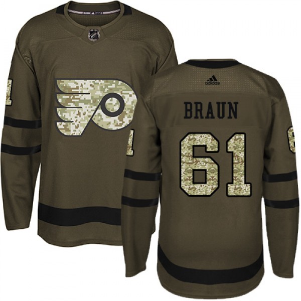 Adidas Philadelphia Flyers #61 Justin Braun Green ...