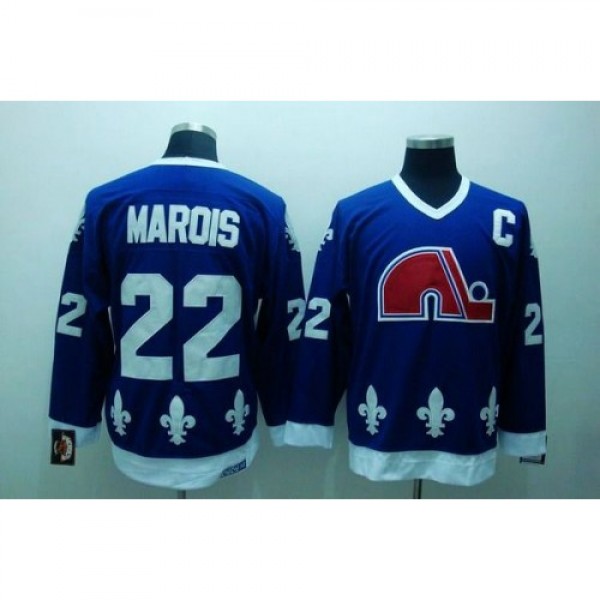 Quebec Nordiques #22 Mario Marois Stitched CCM Thr...