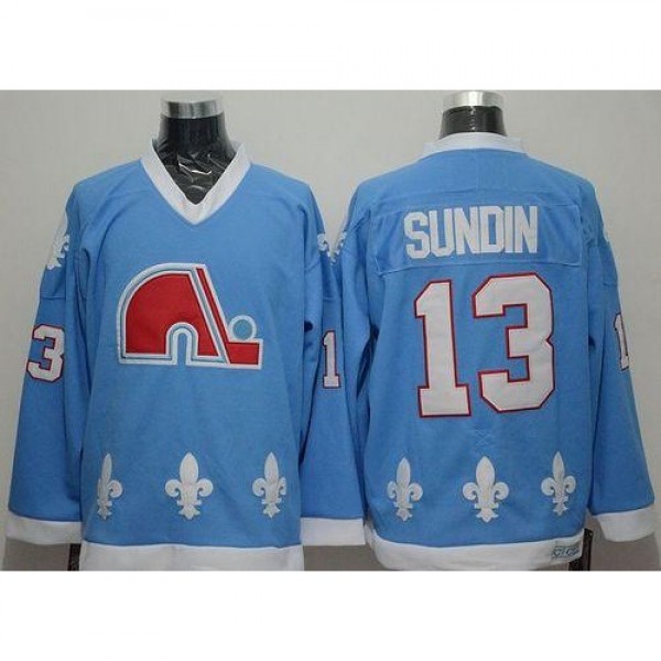 Quebec Nordiques #13 Mats Sundin Light Blue CCM Th...