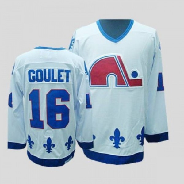 Quebec Nordiques #16 Michel Goulet Stitched CCM Th...
