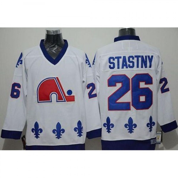 Quebec Nordiques #26 Peter Stastny White CCM Throw...