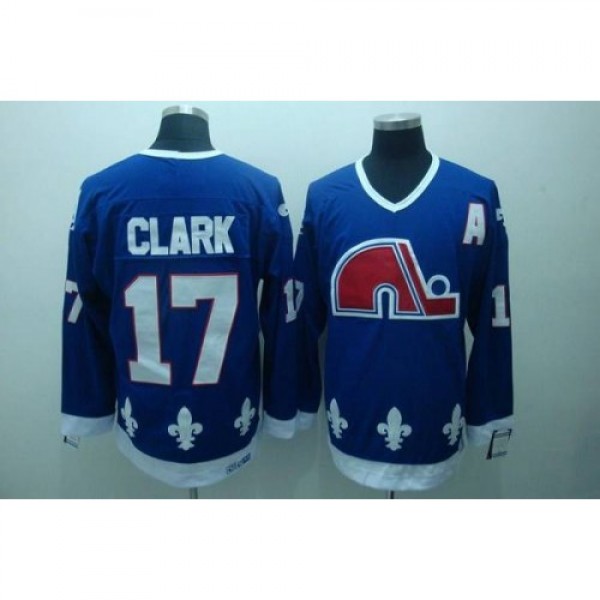 Quebec Nordiques #17 Wendel Clark Stitched CCM Thr...
